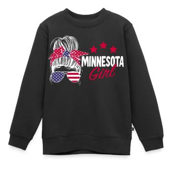 Minnesota - Kinder Premium Organic Sweatshirt - Schwarz - Vorne - AI Model Kid Female (0cm)