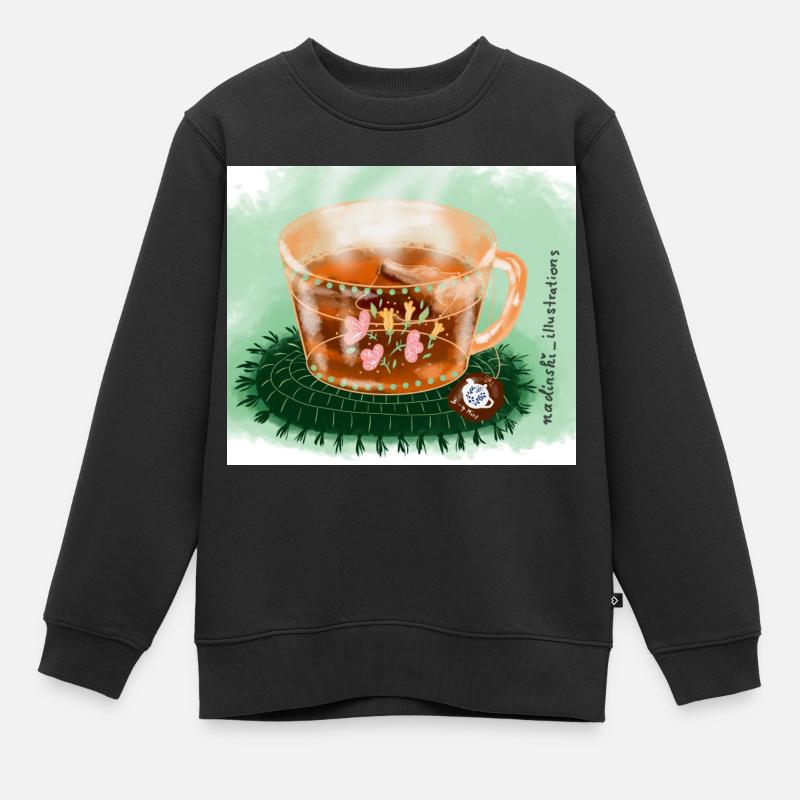 Pause thé - Sweat Premium enfant bio - noir