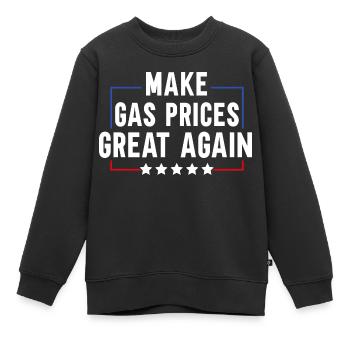 Rendez les prix de l’essence à nouveau excellents - Sweat Premium enfant bio - noir - Devant - AI Model Kid Female (0cm)