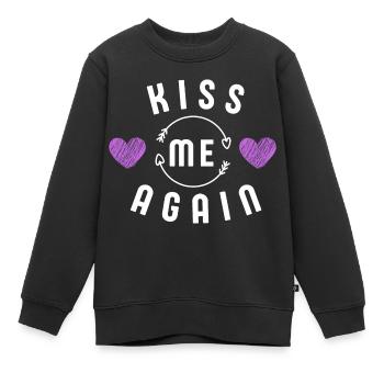 Amour - Embrasse-moi à nouveau - Sweat Premium enfant bio - noir - Devant - AI Model Kid Female (0cm)
