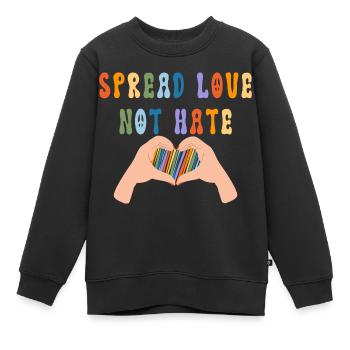 Spread Love Not Hate - Kinder Premium Organic Sweatshirt - Schwarz - Vorne - AI Model Kid Female (0cm)
