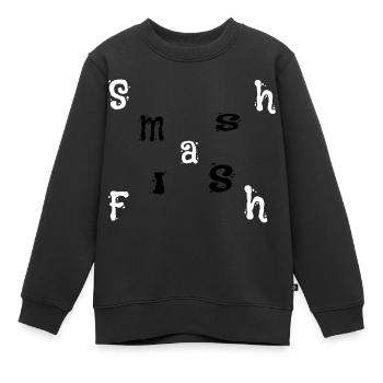 Conception Smash Flash - Sweat Premium enfant bio - noir - Devant - AI Model Kid Female (0cm)