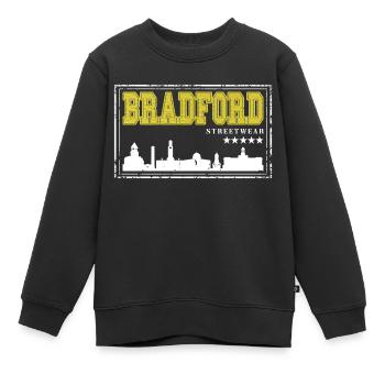 Bradford Angleterre UK City Skyline Accueil Amour - Sweat Premium enfant bio - noir - Devant - AI Model Kid Female (0cm)