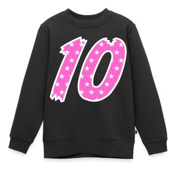 Dix - Sweat Premium enfant bio - noir - Devant - AI Model Kid Female (0cm)