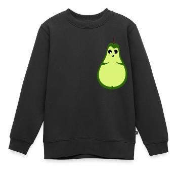 Birne - Kinder Premium Organic Sweatshirt - Schwarz - Vorne - AI Model Kid Female (0cm)