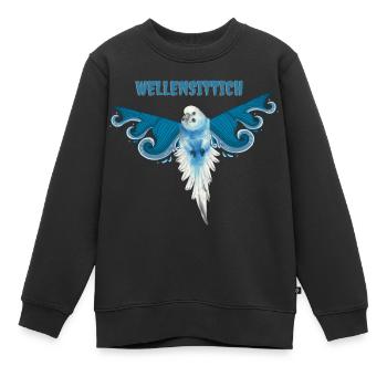 Wellensittich - Kinder Premium Organic Sweatshirt - Schwarz - Vorne - AI Model Kid Female (0cm)