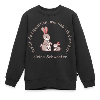 kleine Schwester | lieb haben - Kinder Premium Organic Sweatshirt - Schwarz - Vorne - AI Model Kid Female (0cm)