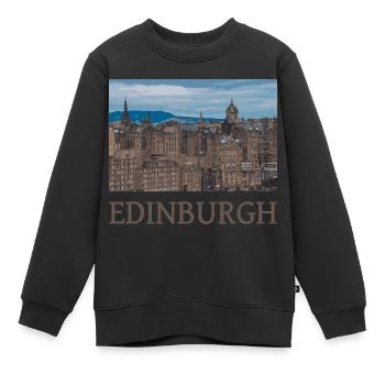Edimbourg - Sweat Premium enfant bio - noir - Devant - AI Model Kid Female (0cm)