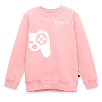 Player 2 Parent - Kinder Premium Organic Sweatshirt - Rosa - Vorne - AI Model Kid Female (0cm)