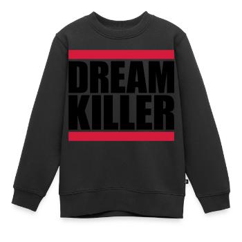 citation pessimiste tueur de rêves - Sweat Premium enfant bio - noir - Devant - AI Model Kid Female (0cm)