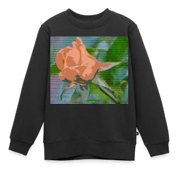 Orange liquide - Sweat Premium enfant bio - noir - Devant - AI Model Kid Female (0cm)