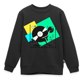 platines colorées1 - Sweat Premium enfant bio - noir - Devant - AI Model Kid Female (0cm)