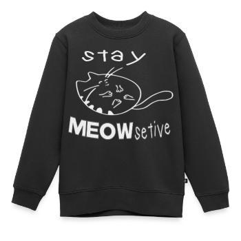 rester MEOWsetive - Sweat Premium enfant bio - noir - Devant - AI Model Kid Female (0cm)