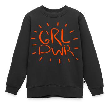 Frauenpower - Kinder Premium Organic Sweatshirt - Schwarz - Vorne - AI Model Kid Female (0cm)