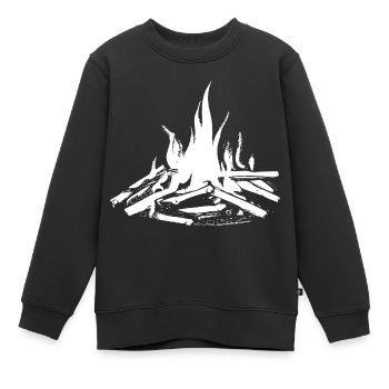 Lagerfeuer Camping Natur Wald Feuer draußen 1 - Kinder Premium Organic Sweatshirt - Schwarz - Vorne - AI Model Kid Female (0cm)