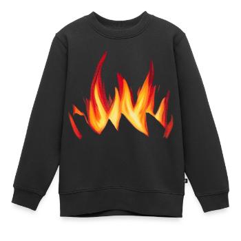 Lagerfeuer Camping Natur Falmmen Feuer Flamme 4 - Kinder Premium Organic Sweatshirt - Schwarz - Vorne - AI Model Kid Female (0cm)