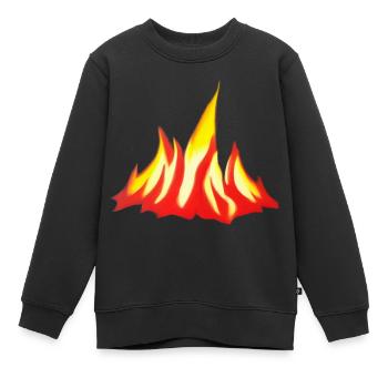 Feu de camp Camping Nature Falmmen Flamme de feu 3 - Sweat Premium enfant bio - noir - Devant - AI Model Kid Female (0cm)