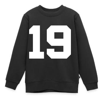 Anzahl 19 - Kinder Premium Organic Sweatshirt - Schwarz - Vorne - AI Model Kid Female (0cm)