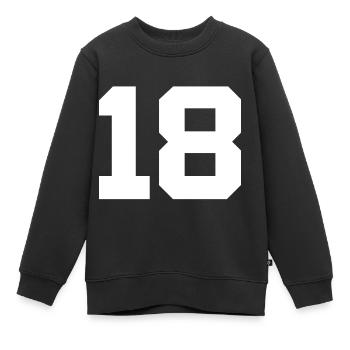 Anzahl 18 - Kinder Premium Organic Sweatshirt - Schwarz - Vorne - AI Model Kid Female (0cm)