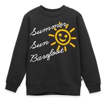 Sommer Sonne Barfuss am Strand Urlaub Ferien - Kinder Premium Organic Sweatshirt - Schwarz - Vorne - AI Model Kid Female (0cm)