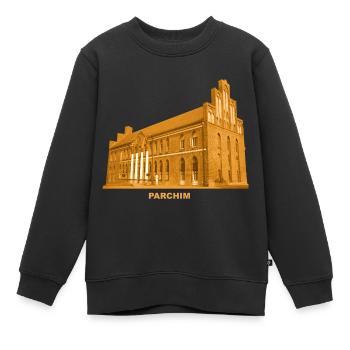 Parchim Town Hall Alter Markt Mecklenburg-Vorpommern - Kids Premium Organic Sweatshirt - black - Front - AI Model Kid Female (0cm)