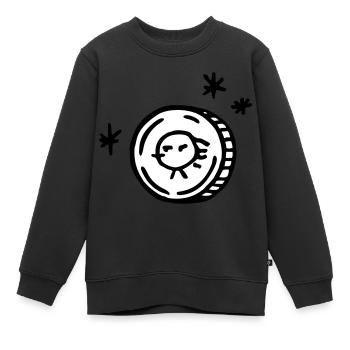 money coins - Sweat Premium enfant bio - noir - Devant - AI Model Kid Female (0cm)