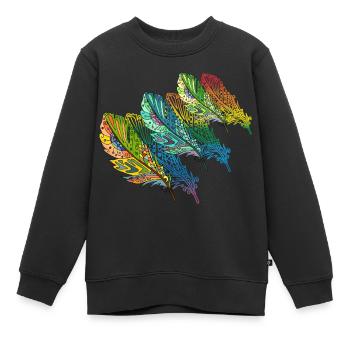Feder - Kinder Premium Organic Sweatshirt - Schwarz - Vorne - AI Model Kid Female (0cm)