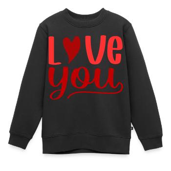 Love you - Kinder Premium Organic Sweatshirt - Schwarz - Vorne - AI Model Kid Female (0cm)