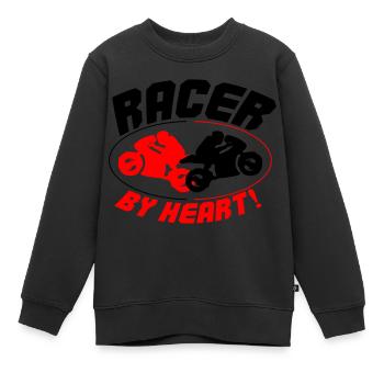 racer by heart 2 - Kinder Premium Organic Sweatshirt - Schwarz - Vorne - AI Model Kid Female (0cm)