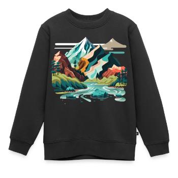SURREAL - Kinder Premium Organic Sweatshirt - Schwarz - Vorne - AI Model Kid Female (0cm)