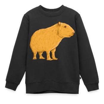 Capybara Pet - Sweat Premium enfant bio - noir - Devant - AI Model Kid Female (0cm)