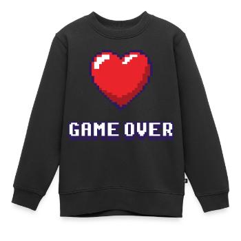 Game Over violet 2 - Sweat Premium enfant bio - noir - Devant - AI Model Kid Female (0cm)