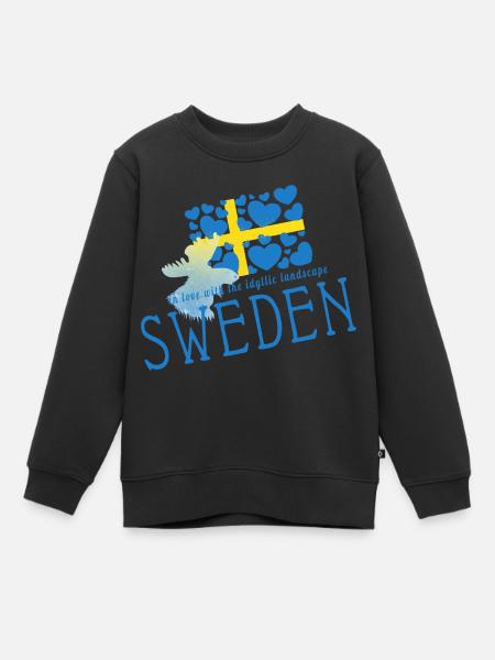 Schweden Sverige Suède - Sweat Premium enfant bio - noir