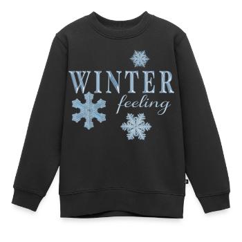 Sensation hivernale - Sweat Premium enfant bio - noir - Devant - AI Model Kid Female (0cm)