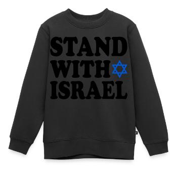 Stand with israel - Kinder Premium Organic Sweatshirt - Schwarz - Vorne - AI Model Kid Female (0cm)