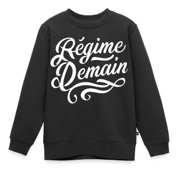 Régime demain - Sweat Premium enfant bio - noir - Devant - AI Model Kid Female (0cm)