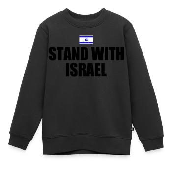 Stand with israel - Kids Premium Organic Sweatshirt - black - Front - AI Model Kid Female (0cm)