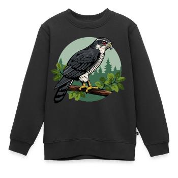 Autour des palombes oiseau de proie oiseau fauconnier - Sweat Premium enfant bio - noir - Devant - AI Model Kid Female (0cm)