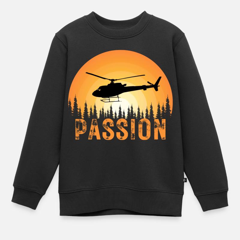 Pilote d’hélicoptère - Sweat Premium enfant bio - noir