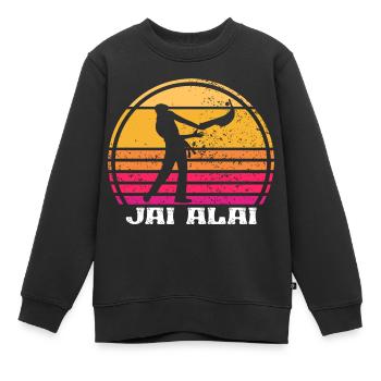 Rétro Jai Alai Pelote Basque Raquette La Plus Rapide - Sweat Premium enfant bio - noir - Devant - AI Model Kid Female (0cm)