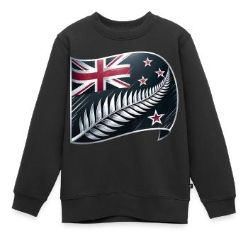 Neuseeland Aotearoa Kiwi 1 - Kinder Premium Organic Sweatshirt - Schwarz - Vorne - AI Model Kid Female (0cm)