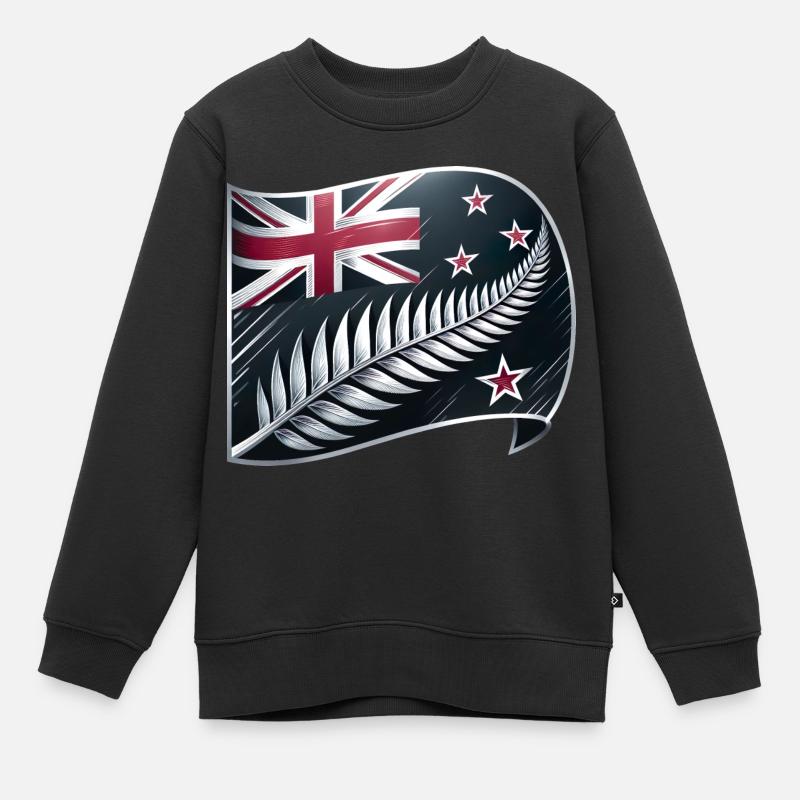 Neuseeland Aotearoa Kiwi 1 - Kinder Premium Organic Sweatshirt - Schwarz