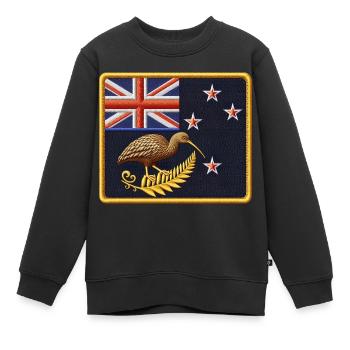 Nouvelle-Zélande Aotearoa Kiwi 23 - Sweat Premium enfant bio - noir - Devant - AI Model Kid Female (0cm)