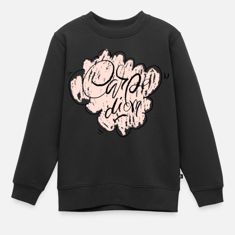 Carpe diem Wolke Spruch - Kinder Premium Organic Sweatshirt - Schwarz