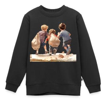 Eine glückliche Kindheit erleben - Kinder Premium Organic Sweatshirt - Schwarz - Vorne - AI Model Kid Female (0cm)