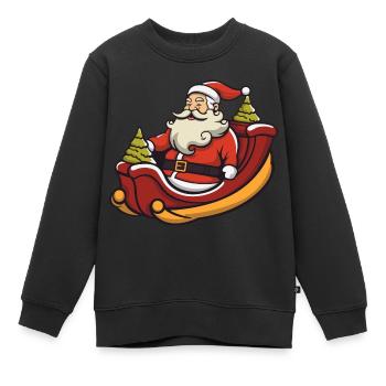 Weihnachtsmann Logo - Kinder Premium Organic Sweatshirt - Schwarz - Vorne - AI Model Kid Female (0cm)