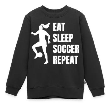 Fußballmannschaft Fußballdesign Fußballspieler - Kinder Premium Organic Sweatshirt - Schwarz - Vorne - AI Model Kid Female (0cm)