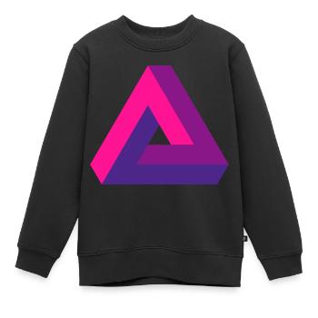 Mind-Bending Perspective: Impossible 3D Triangle - Kids Premium Organic Sweatshirt - black - Front - AI Model Kid Female (0cm)
