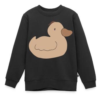 Teinte sépia caneton - Sweat Premium enfant bio - noir - Devant - AI Model Kid Female (0cm)
