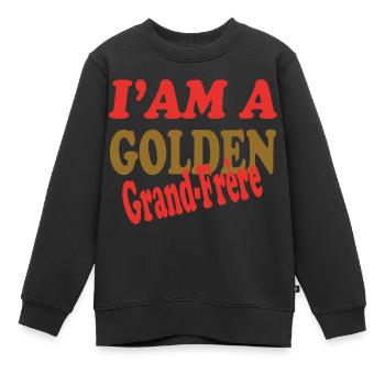 GOLDEN Grand Frère - Sweat Premium enfant bio - noir - Devant - AI Model Kid Female (0cm)